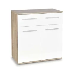 Garnero Arredamenti Credenze Moderne|Madie Moderne-Credenza 77x82h cm 2 ante 1 cassetto moderna rovere bianco Viki