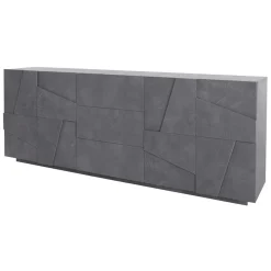 Garnero Arredamenti Credenze Moderne|Madie Moderne-Credenza 224x86h cm 4 ante 3 cassetti moderna Zenzero Gihome® Ossido