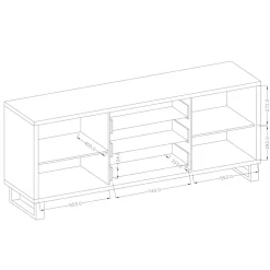 Garnero Arredamenti Credenze Moderne|Madie Moderne-Credenza 201x83h cm 2 ante 3 cassetti moderna quercia metallo nero Petra