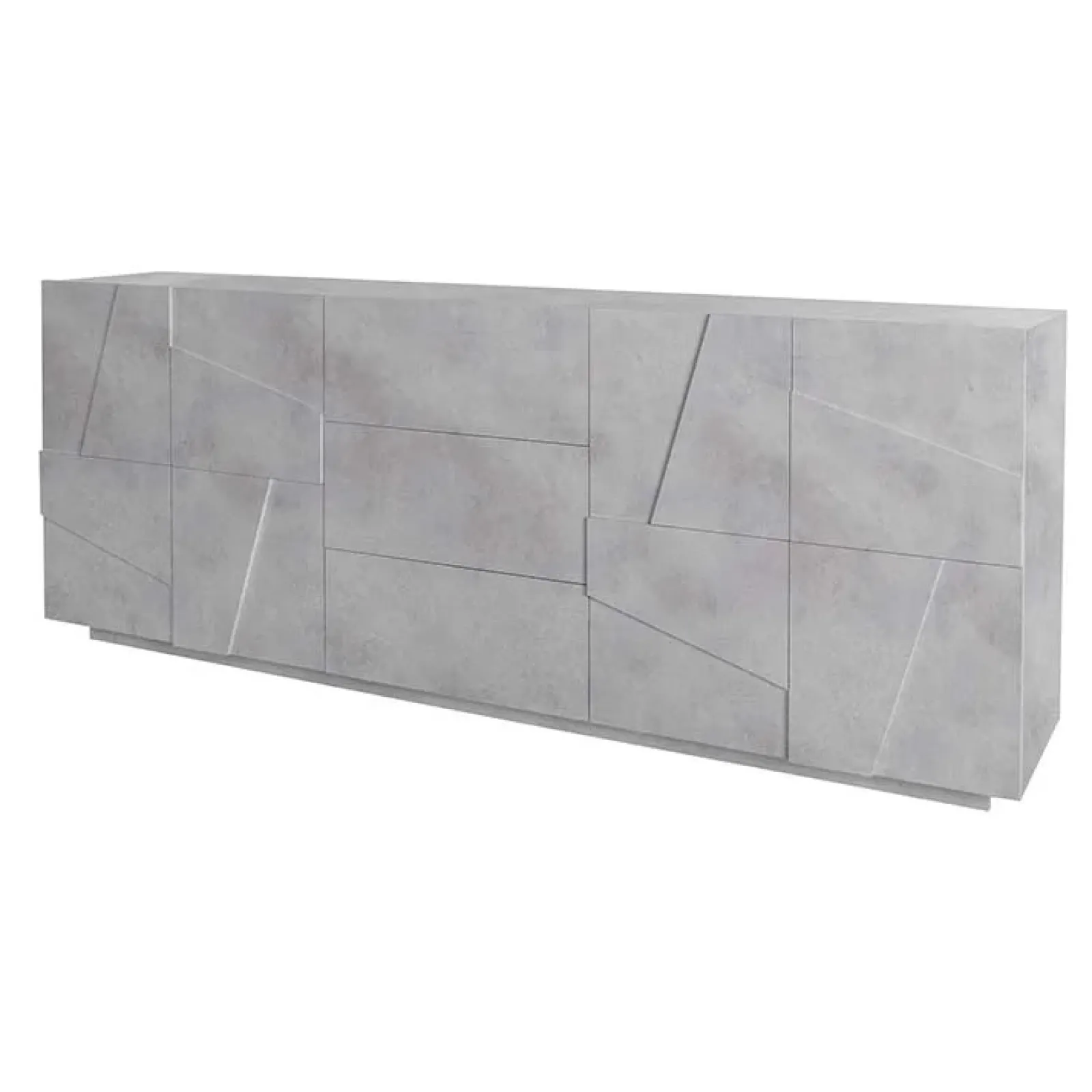 Garnero Arredamenti Credenze Moderne|Madie Moderne-Credenza 224x86h cm 4 ante 3 cassetti moderna Zenzero Gihome® Cemento