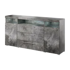 Garnero Arredamenti Credenze Moderne|Madie Moderne-Credenza 182x92h cm 2 ante 3 cassetti soggiorno Frisk Ossido