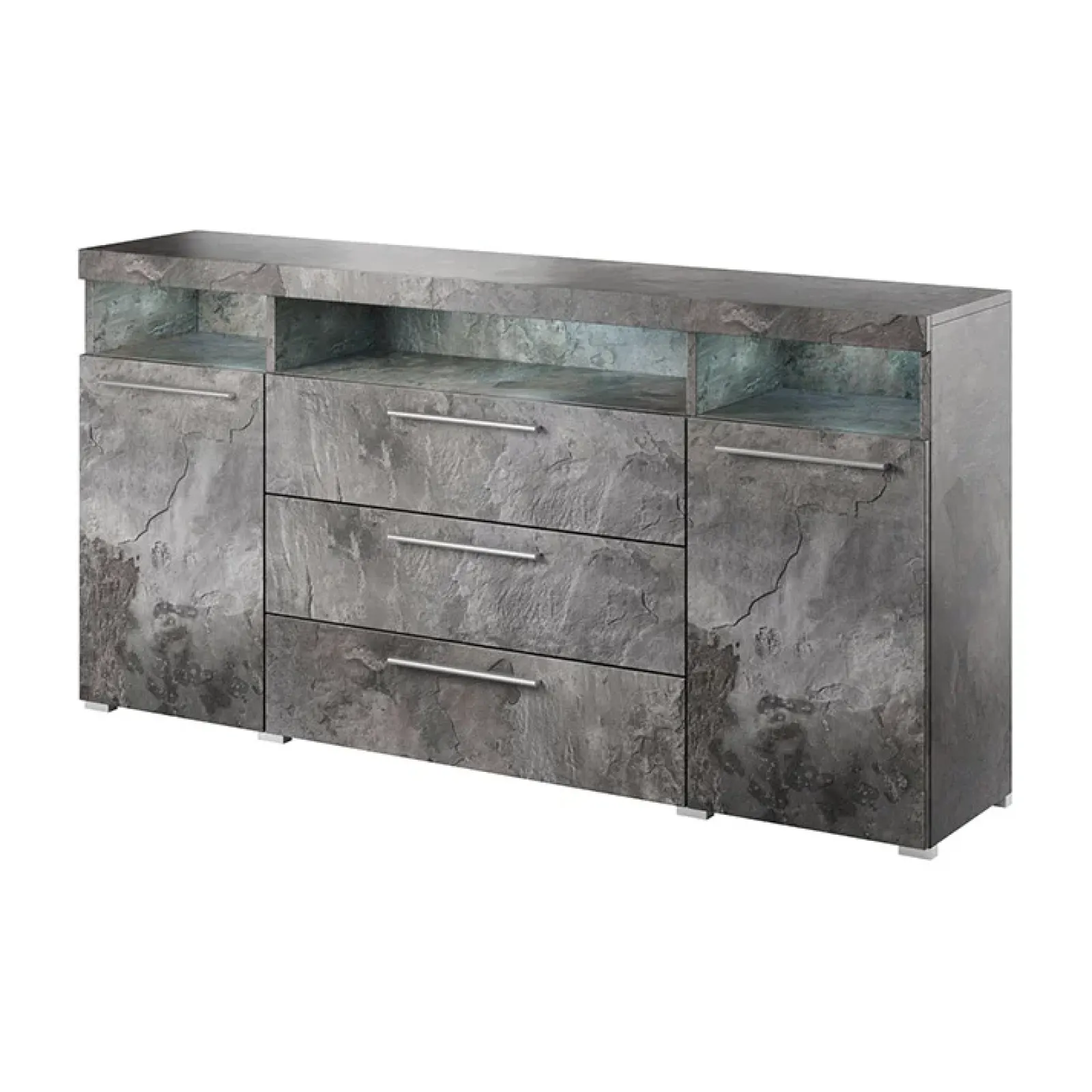 Garnero Arredamenti Credenze Moderne|Madie Moderne-Credenza 182x92h cm 2 ante 3 cassetti soggiorno Frisk Ossido