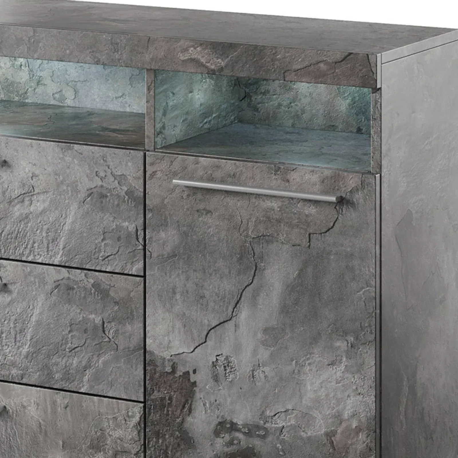 Garnero Arredamenti Credenze Moderne|Madie Moderne-Credenza 182x92h cm 2 ante 3 cassetti soggiorno Frisk Ossido