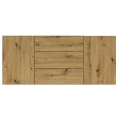 Garnero Arredamenti Credenze Moderne|Madie Moderne-Credenza 140x63h cm 2 ante 3 cassetti moderna opaco Fusion Rovere