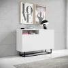 Garnero Arredamenti Credenze Moderne|Madie Moderne-Credenza 120x80h cm 2 ante 1 vano moderna bianco nero Erice Gihome®