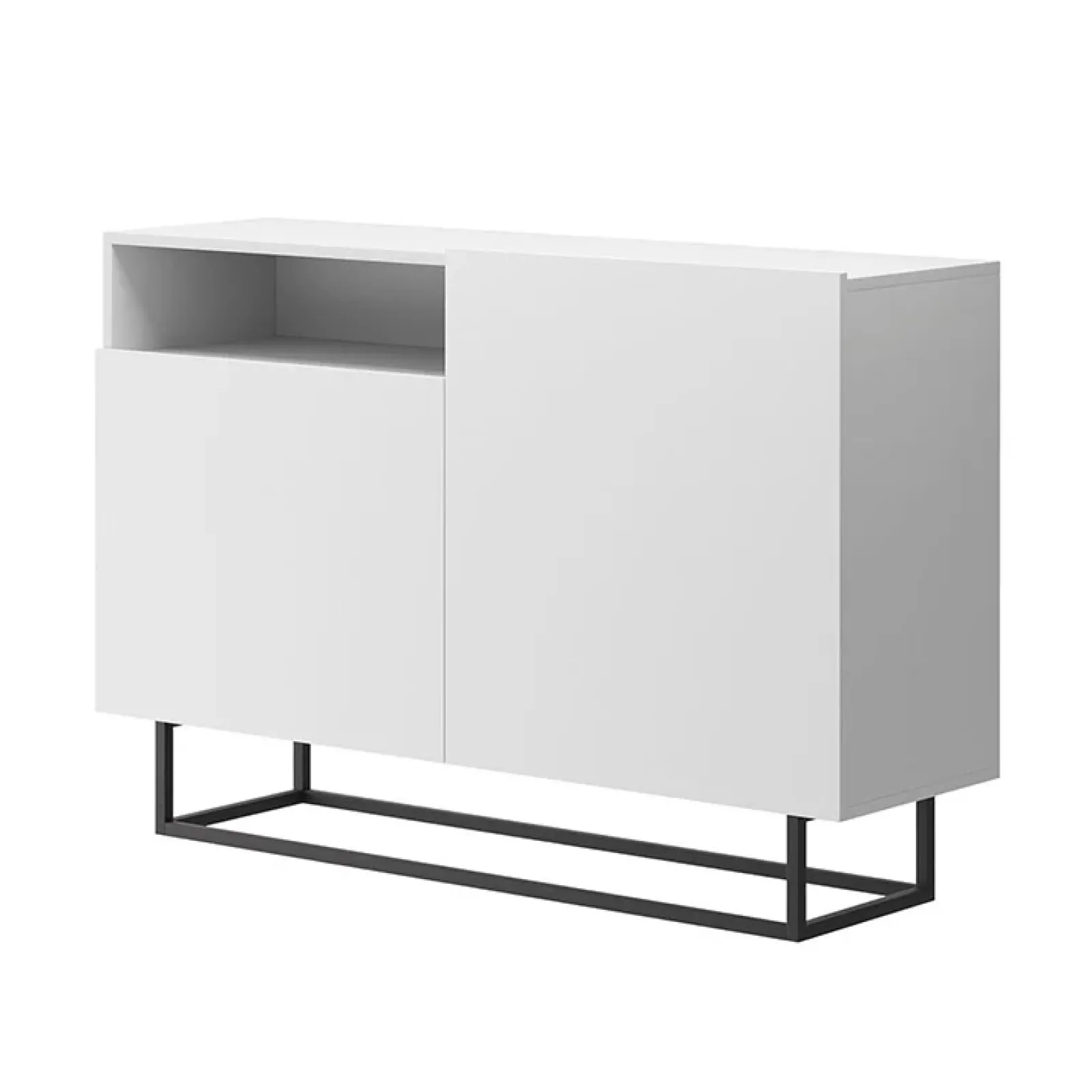 Garnero Arredamenti Credenze Moderne|Madie Moderne-Credenza 120x80h cm 2 ante 1 vano moderna bianco nero Erice Gihome®