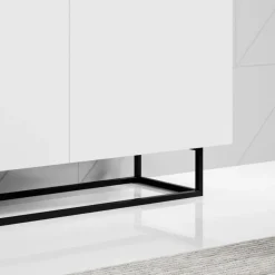 Garnero Arredamenti Credenze Moderne|Madie Moderne-Credenza 120x80h cm 2 ante 1 vano moderna bianco nero Erice Gihome®