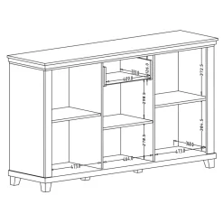 Garnero Arredamenti Credenze Moderne|Madie Moderne-Credenza 160x93h cm 3 ante moderna rovere Texel Bianco Frassinato
