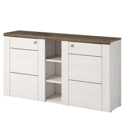 Garnero Arredamenti Credenze Moderne|Madie Moderne-Credenza 155x85h cm 2 ante moderna  pino bianco rovere Paloma 2