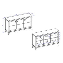 Garnero Arredamenti Credenze Moderne-Credenza 160x92h cm 3 ante moderna antracite lucido rovere scuro Umag Antracite - Wengè