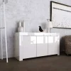 Garnero Arredamenti Credenze Moderne|Madie Moderne-Credenza 162x82h cm 3 ante moderna soggiorno bianco lucido Essential
