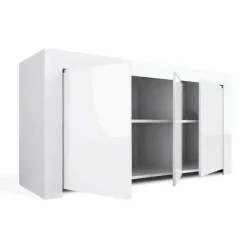 Garnero Arredamenti Credenze Moderne|Madie Moderne-Credenza 162x82h cm 3 ante moderna soggiorno bianco lucido Essential