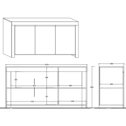 Garnero Arredamenti Credenze Moderne|Madie Moderne-Credenza 162x82h cm 3 ante moderna soggiorno bianco lucido Essential