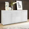 Garnero Arredamenti Credenze Moderne|Madie Moderne-Credenza 181x84h cm 4 ante moderna bianco laccato lucido Easy