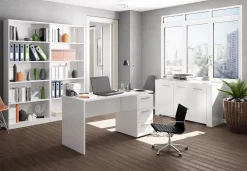 Garnero Arredamenti Credenze Moderne|Madie Moderne-Credenza 144x80h cm 3 ante moderna soggiorno bianco opaco Creta