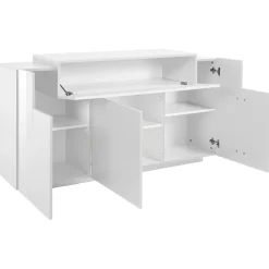 Garnero Arredamenti Credenze Moderne|Madie Moderne-Credenza 160x86h cm 3 ante moderna Milos Gihome® Bianco Lucido