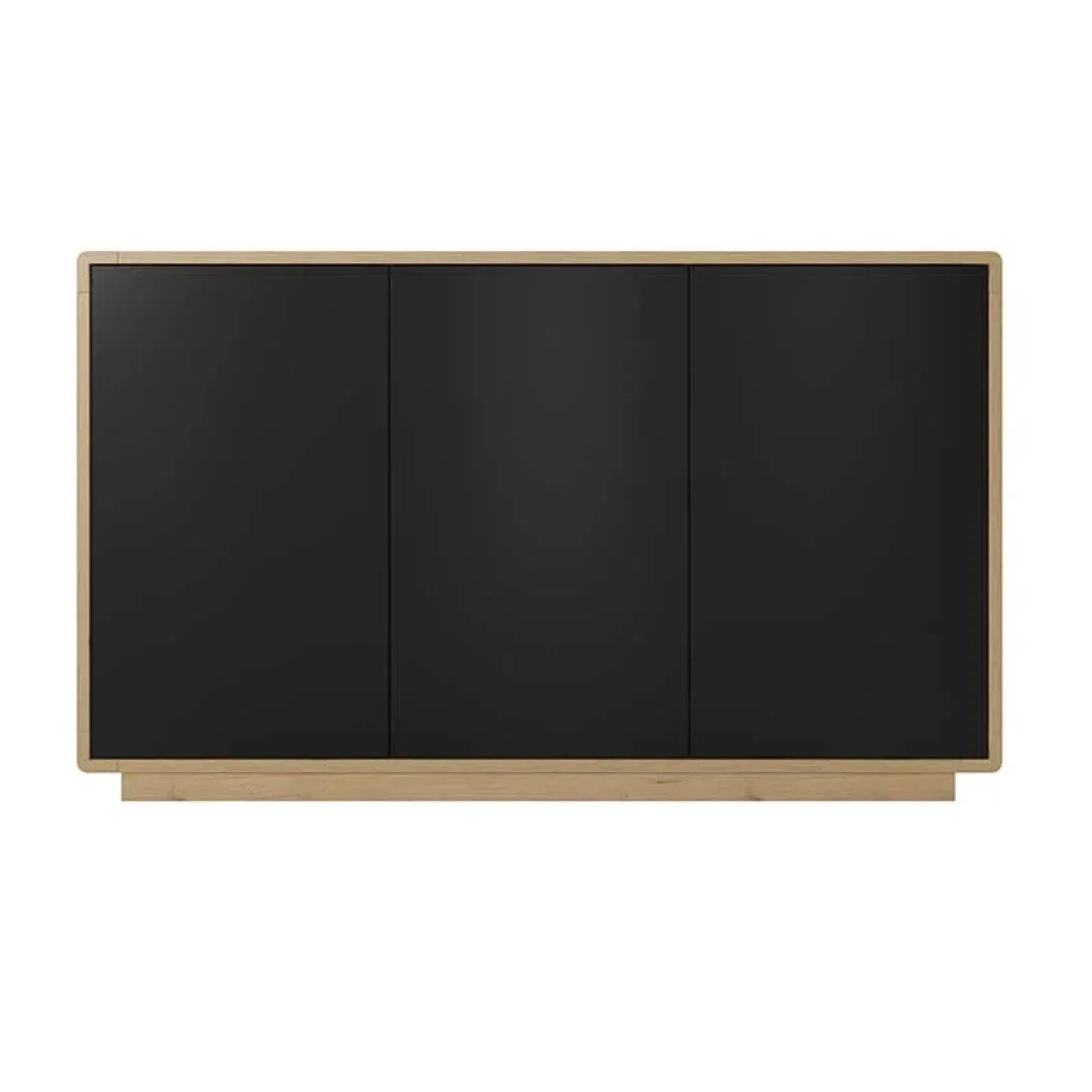 Garnero Arredamenti Credenze Moderne|Madie Moderne-Credenza 160x75h cm 3 ante moderna nero opaco rovere Esmond