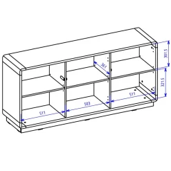 Garnero Arredamenti Credenze Moderne|Madie Moderne-Credenza 160x75h cm 3 ante moderna nero opaco rovere Esmond