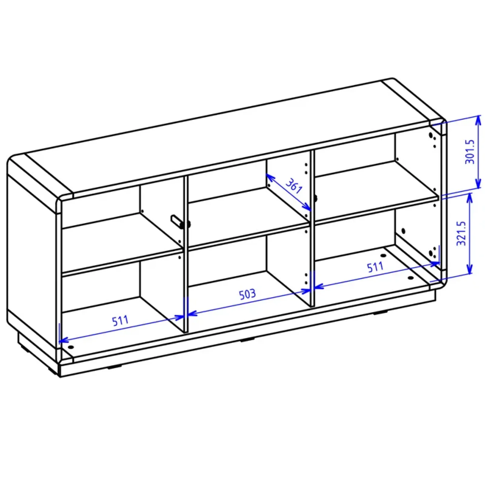 Garnero Arredamenti Credenze Moderne|Madie Moderne-Credenza 160x75h cm 3 ante moderna nero opaco rovere Esmond
