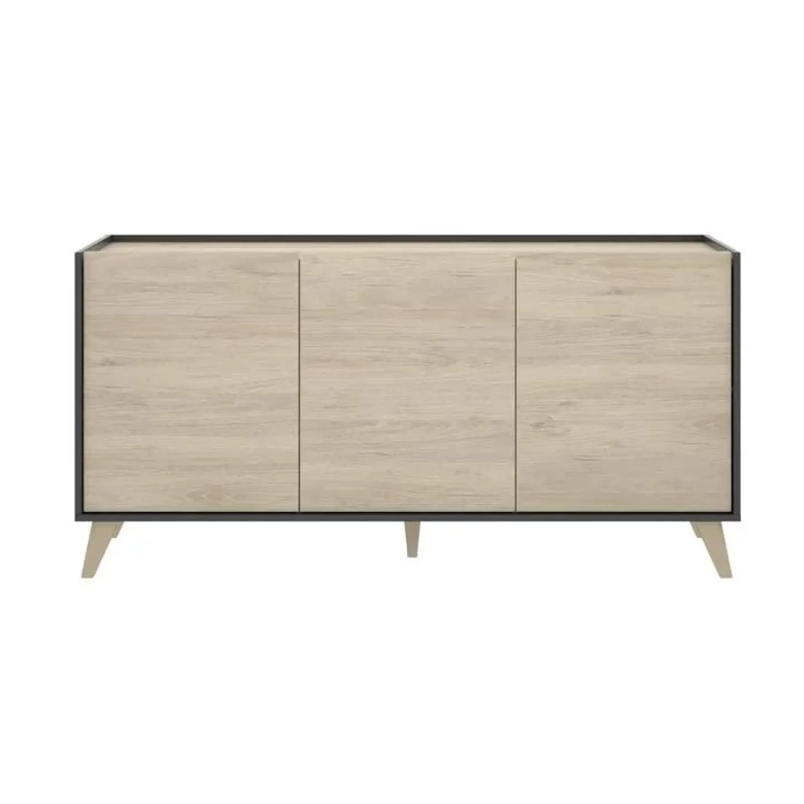 Garnero Arredamenti Credenze Moderne|Madie Moderne-Credenza 155x75h cm 3 ante moderna ante rovere grafite Elmer Rovere - Grafite