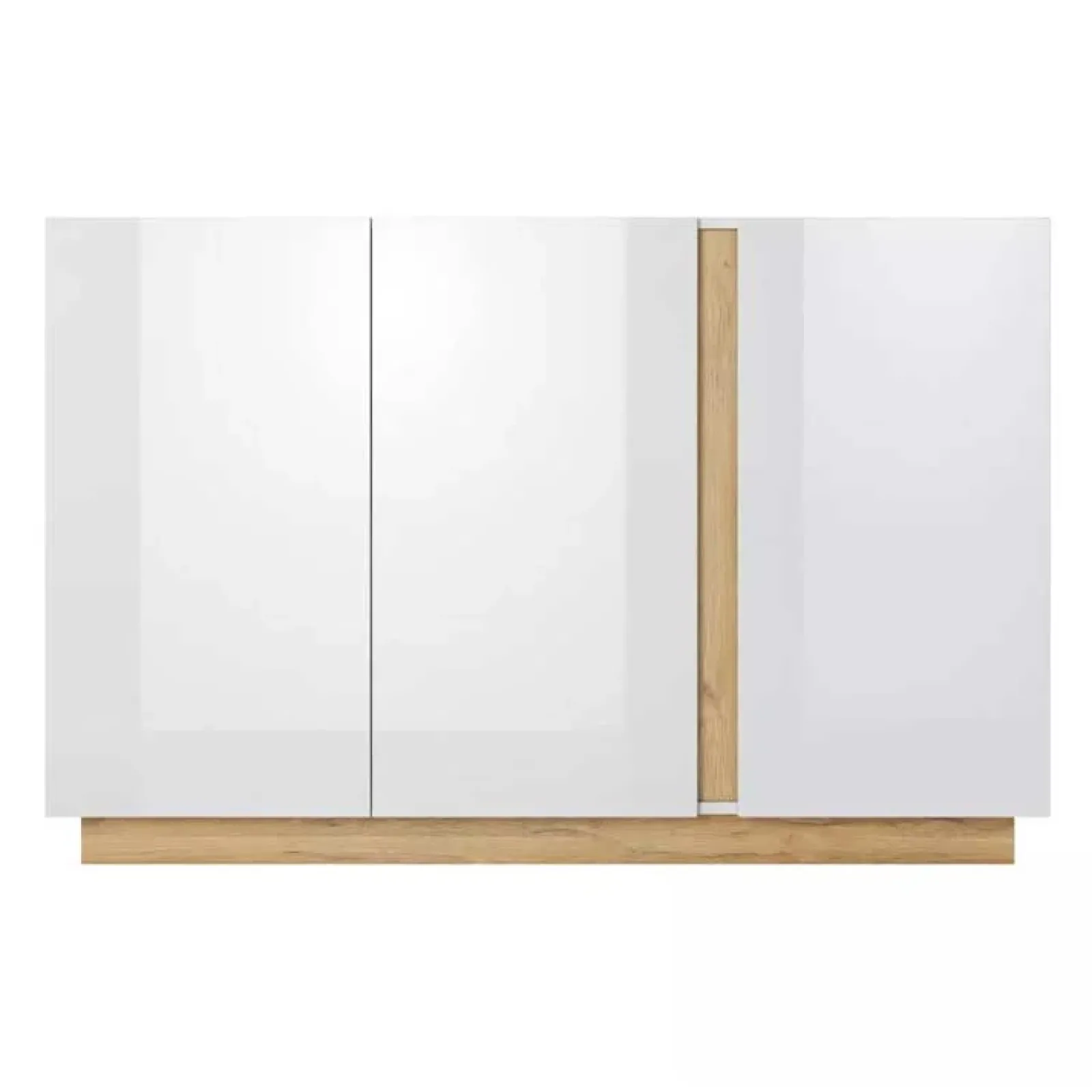 Garnero Arredamenti Credenze Moderne|Madie Moderne-Credenza 138x91h cm 3 ante moderna soggiorno bianco rovere Noa Gihome®