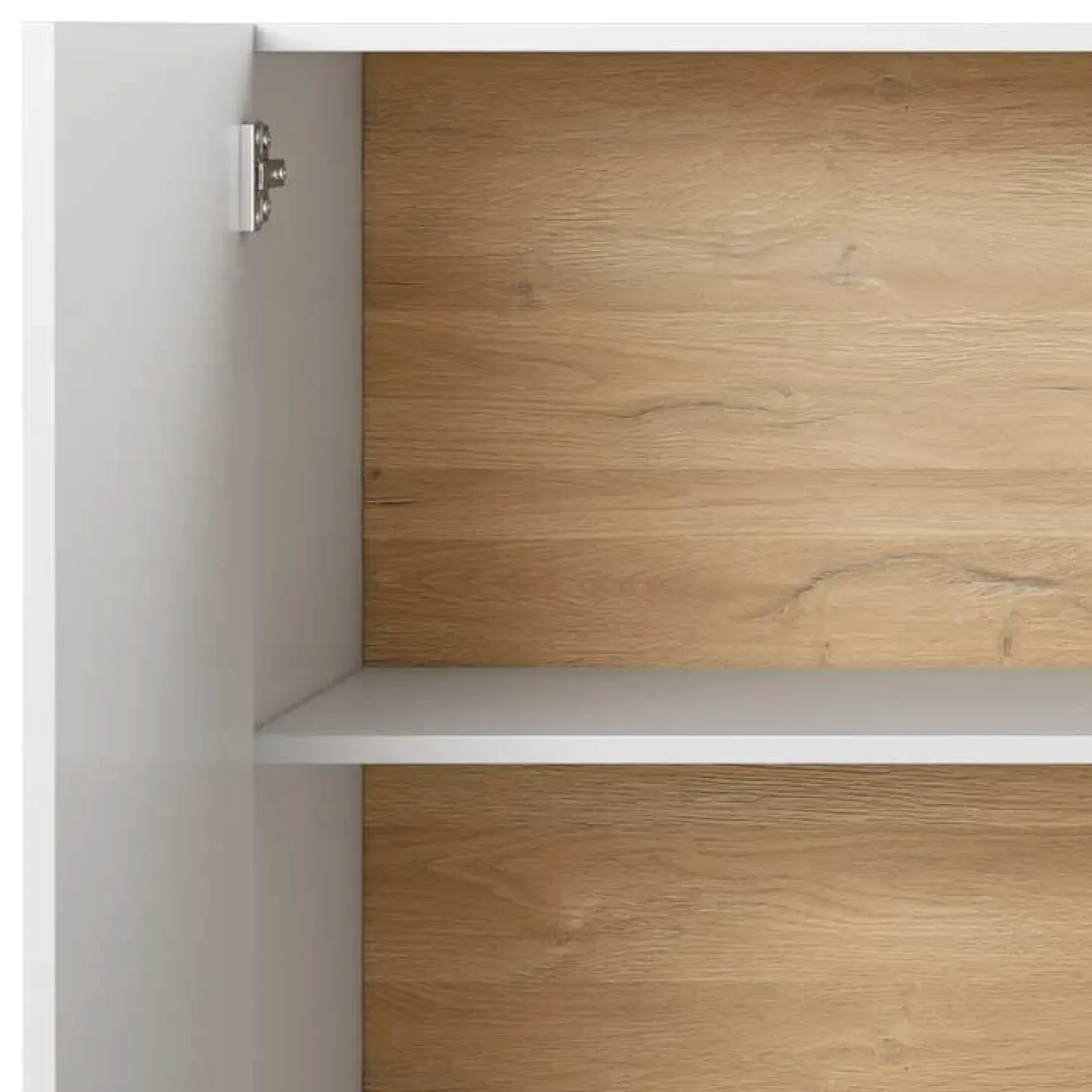 Garnero Arredamenti Credenze Moderne|Madie Moderne-Credenza 138x91h cm 3 ante moderna soggiorno bianco rovere Noa Gihome®