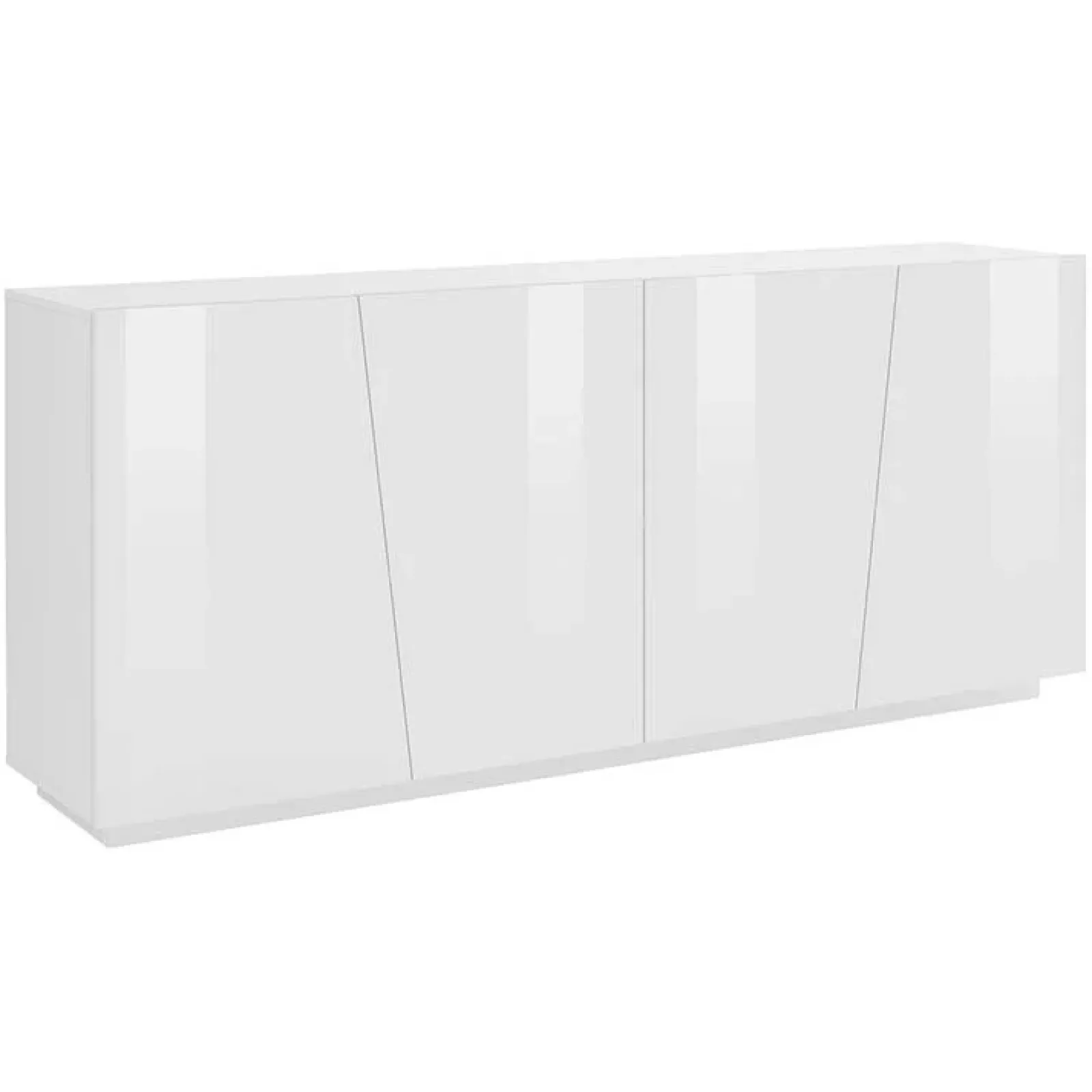 Garnero Arredamenti Credenze Moderne|Madie Moderne-Credenza 200x86h cm 4 ante moderna Candia Gihome® Bianco Lucido