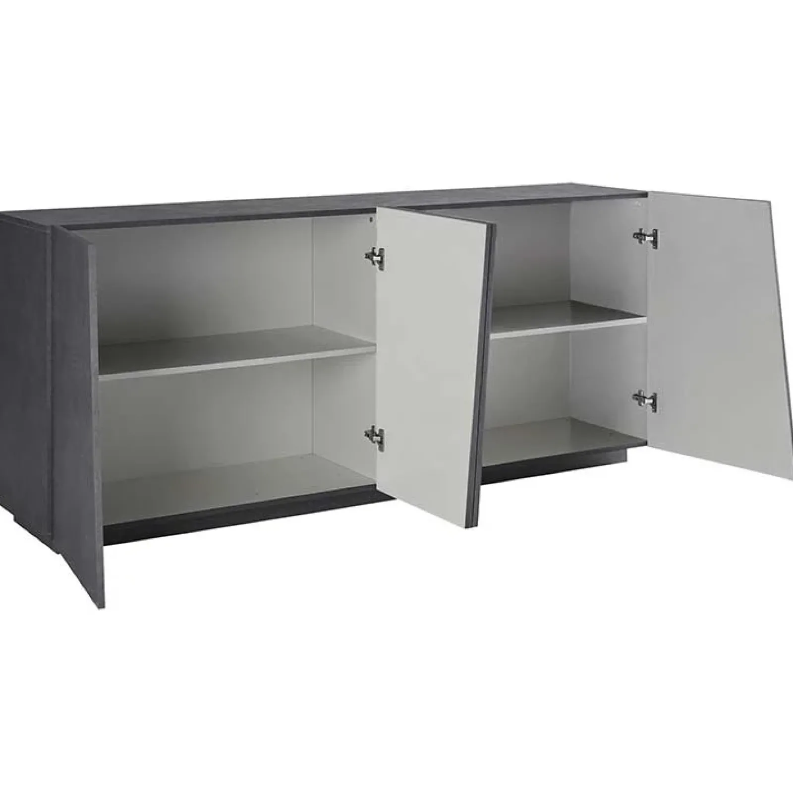 Garnero Arredamenti Credenze Moderne|Madie Moderne-Credenza 200x86h cm 4 ante moderna Candia Gihome® Ossido