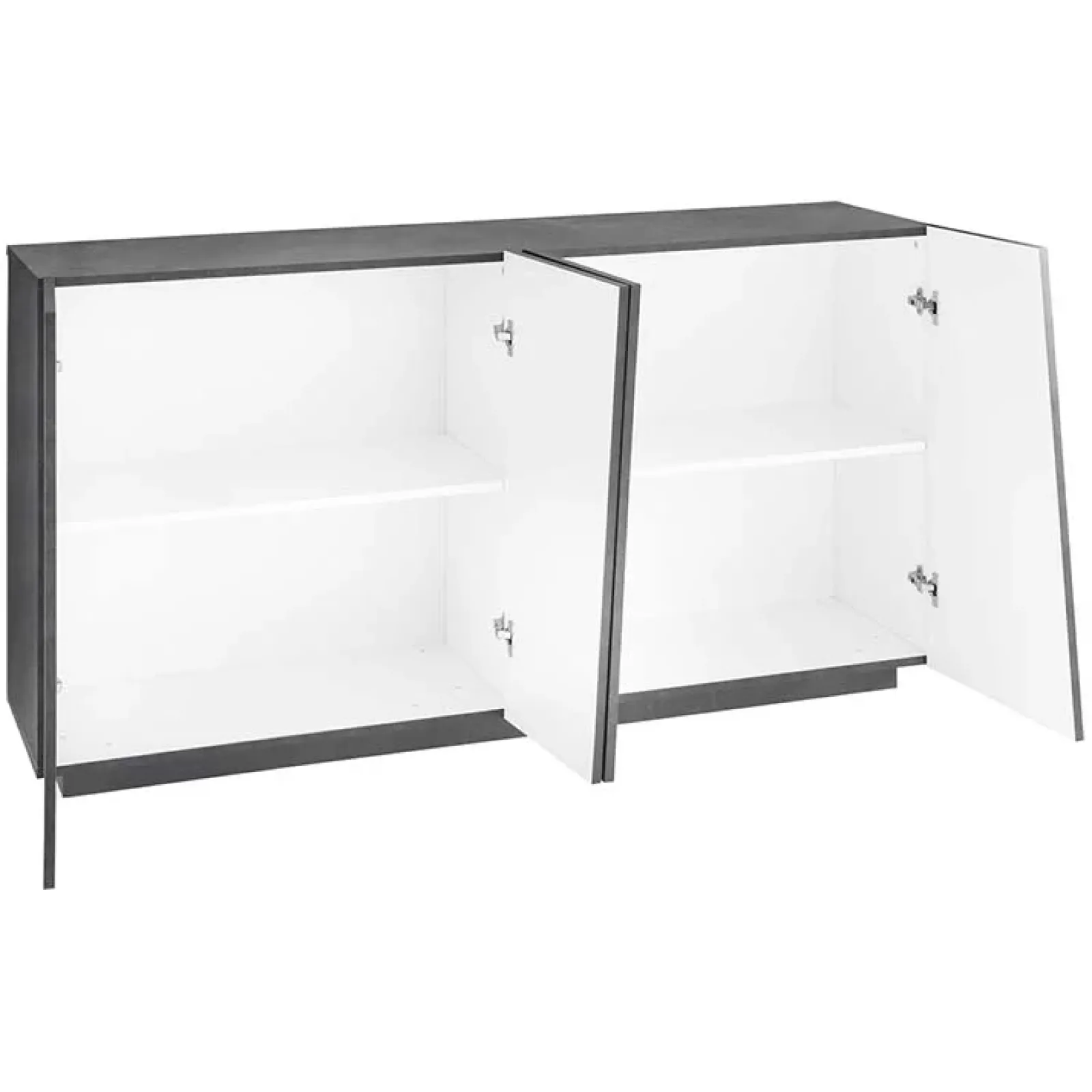Garnero Arredamenti Credenze Moderne|Madie Moderne-Credenza 159x86h cm 4 ante moderna Candia Gihome® Ossido