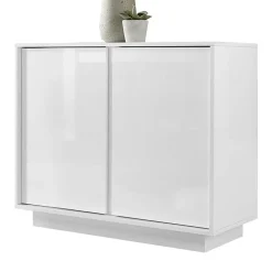 Garnero Arredamenti Credenze Moderne|Madie Moderne-Credenza 92x79h cm 2 ante moderna soggiorno bianco lucido Spirit