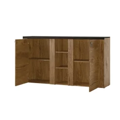 Garnero Arredamenti Credenze Moderne|Madie Moderne-Credenza 155x85h cm 2 ante moderna quercia rovere grigio Paloma 2