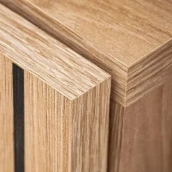 Garnero Arredamenti Credenze Moderne|Madie Moderne-Credenza 90x102h cm 2 ante moderna noce con stampa nera Mendes