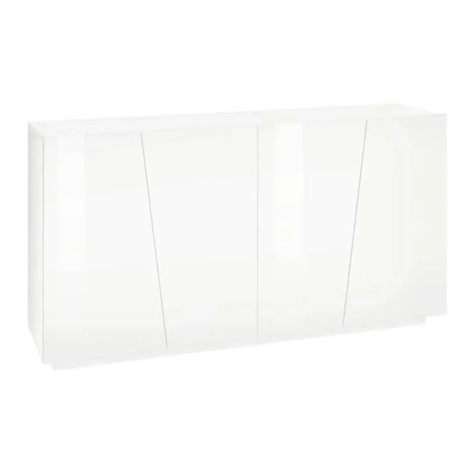 Garnero Arredamenti Credenze Moderne|Madie Moderne-Credenza 159x86h cm 4 ante moderna Candia Gihome® Bianco Lucido