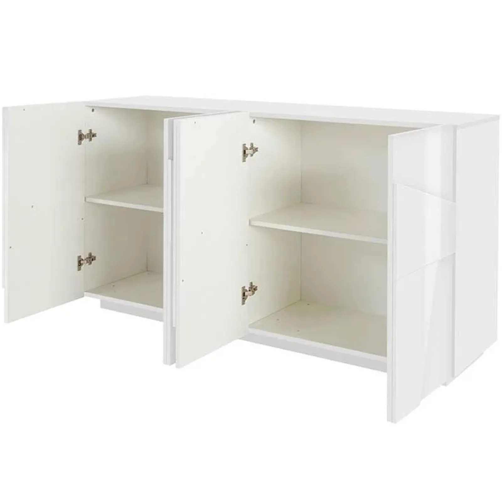 Garnero Arredamenti Credenze Moderne|Madie Moderne-Credenza 163x86h cm 4 ante moderna Zenzero Gihome® Bianco Lucido