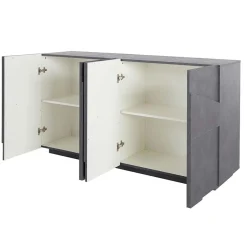 Garnero Arredamenti Credenze Moderne|Madie Moderne-Credenza 162x86h cm 4 ante moderna Zenzero Gihome® Ossido