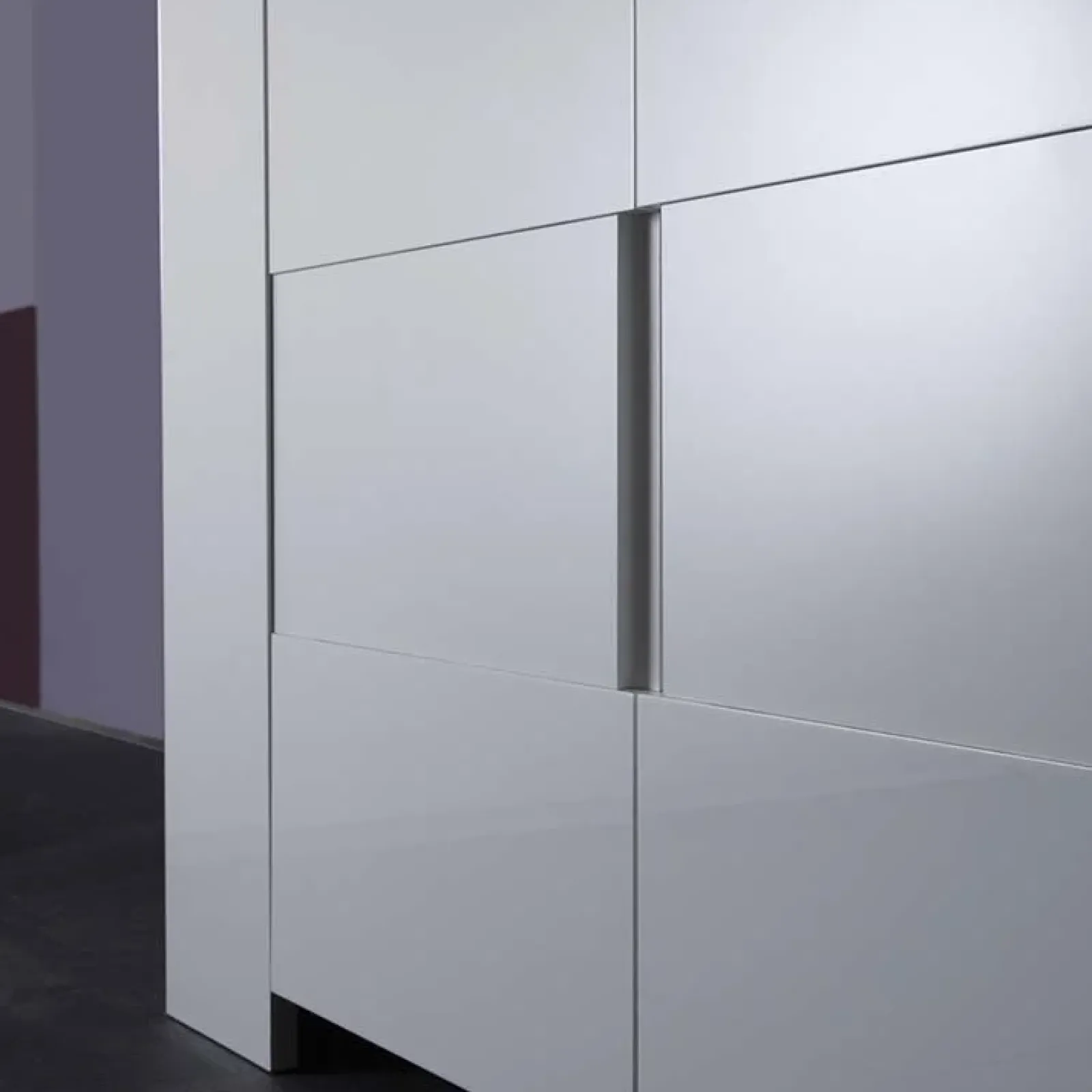 Garnero Arredamenti Credenze Moderne|Madie Moderne-Credenza 210x84h cm 4 ante moderna design bianco lucido Eos