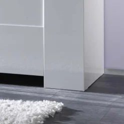 Garnero Arredamenti Credenze Moderne|Madie Moderne-Credenza 210x84h cm 4 ante moderna design bianco lucido Eos