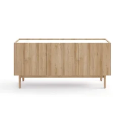 Garnero Arredamenti Credenze Moderne-Credenza 144x68h cm 3 ante moderna rovere chiaro bianco Tanzania