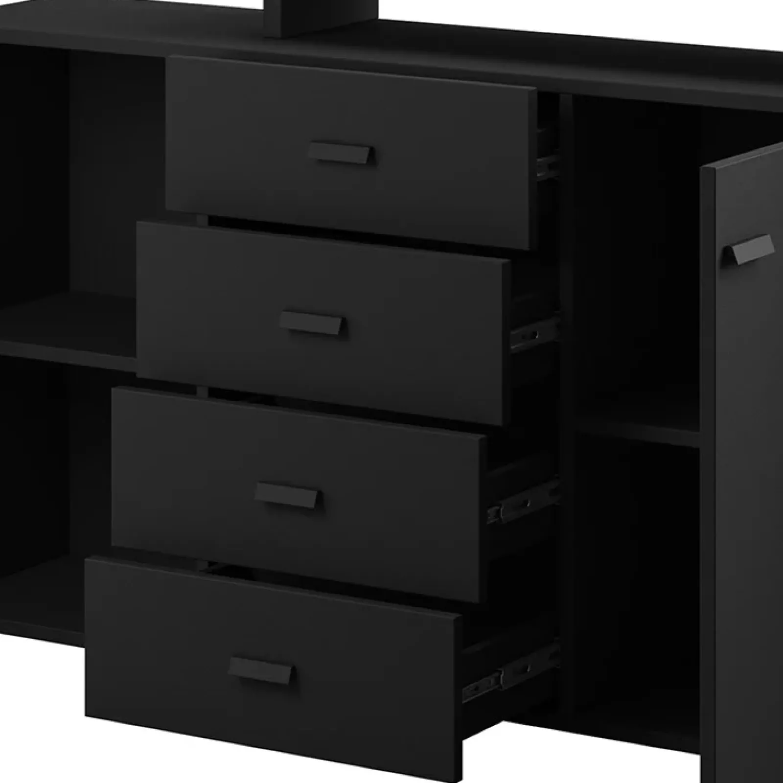 Garnero Arredamenti Credenze Moderne|Madie Moderne-Credenza 180x97h cm 2 ante soggiorno Megan Gihome® Nero Opaco