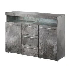 Garnero Arredamenti Credenze Moderne|Madie Moderne-Credenza 132x92h cm 3 cassetti 2 ante soggiorno Frisk Ossido