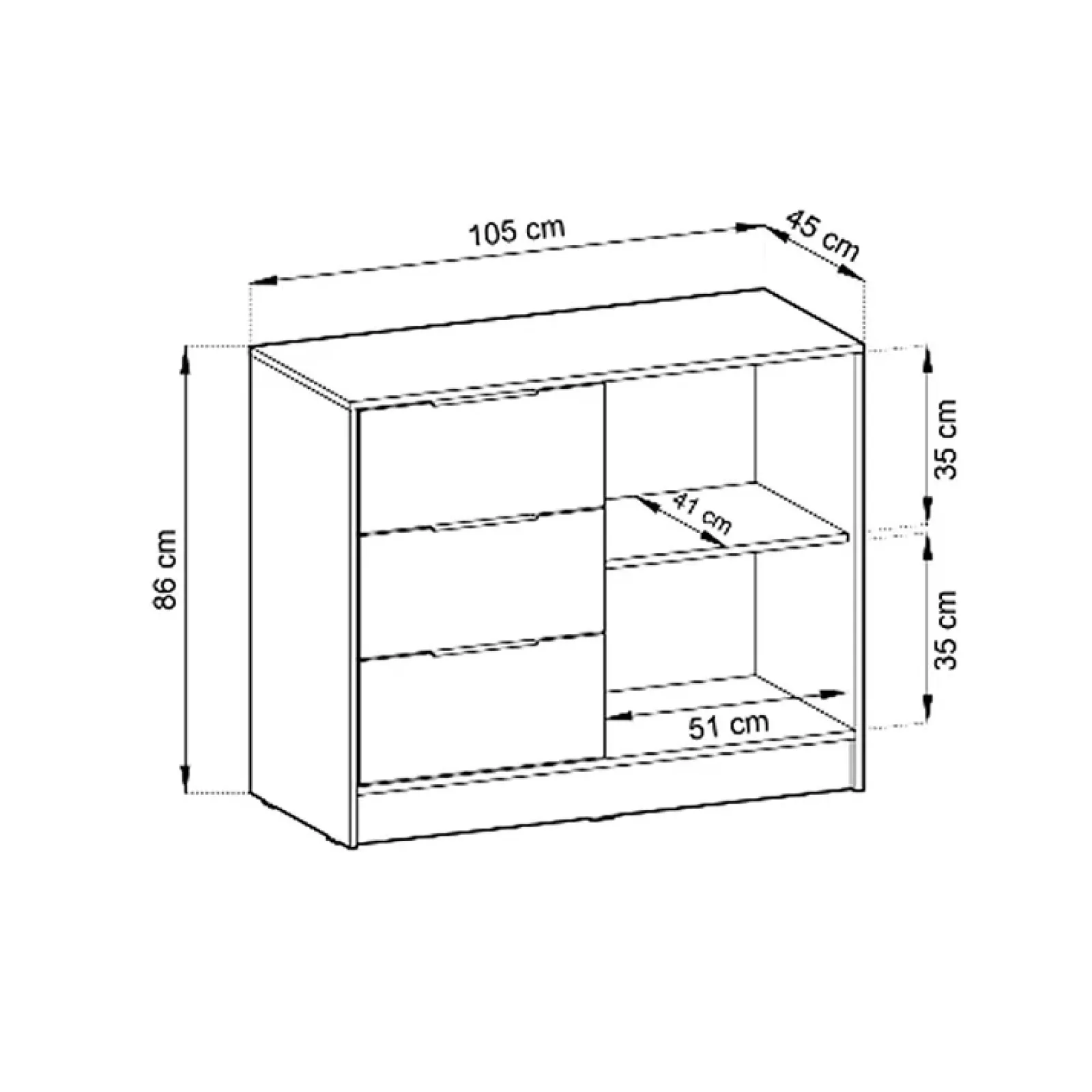 Garnero Arredamenti Credenze Moderne-Credenza 105x86h cm 3 cassetti moderna quercia nero Miller Rovere Rustico