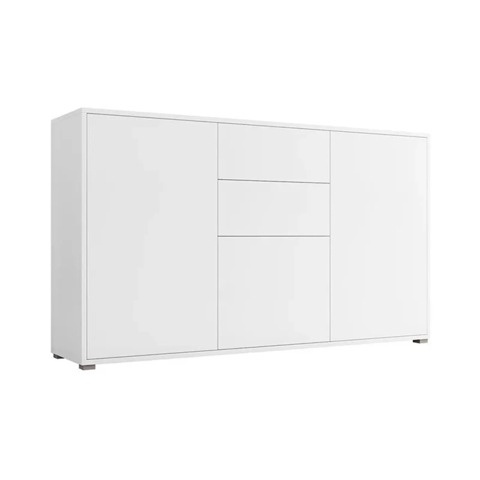 Garnero Arredamenti Credenze Moderne-Credenza 141x93h cm 2 cassetti 3 ante moderna bianco Eindhoven