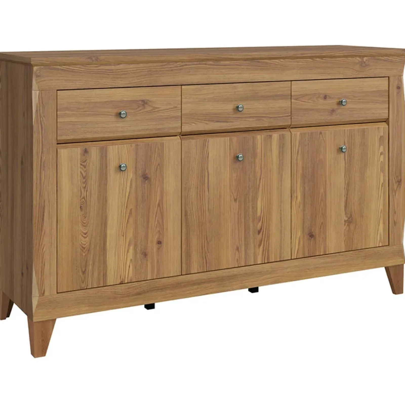 Garnero Arredamenti Credenze Moderne-Credenza 156x98h cm 3 cassetti 3 ante rovere scuro Lucca