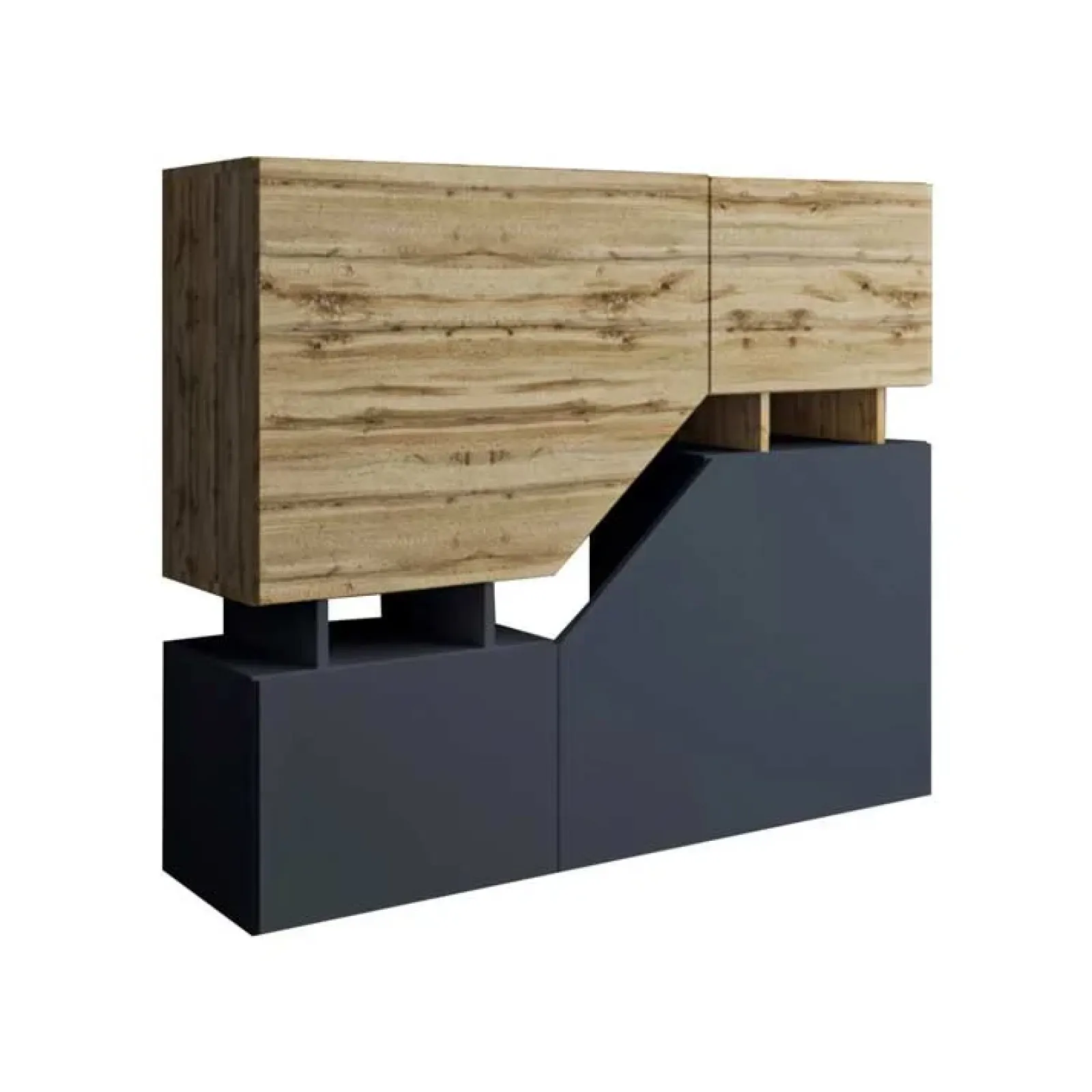 Garnero Arredamenti Credenze Moderne-Credenza 120x100h cm moderna design rovere antracite Modesta Rovere - Antracite