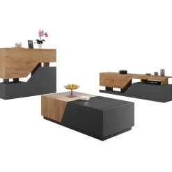 Garnero Arredamenti Credenze Moderne-Credenza 120x100h cm moderna design rovere antracite Modesta Rovere - Antracite