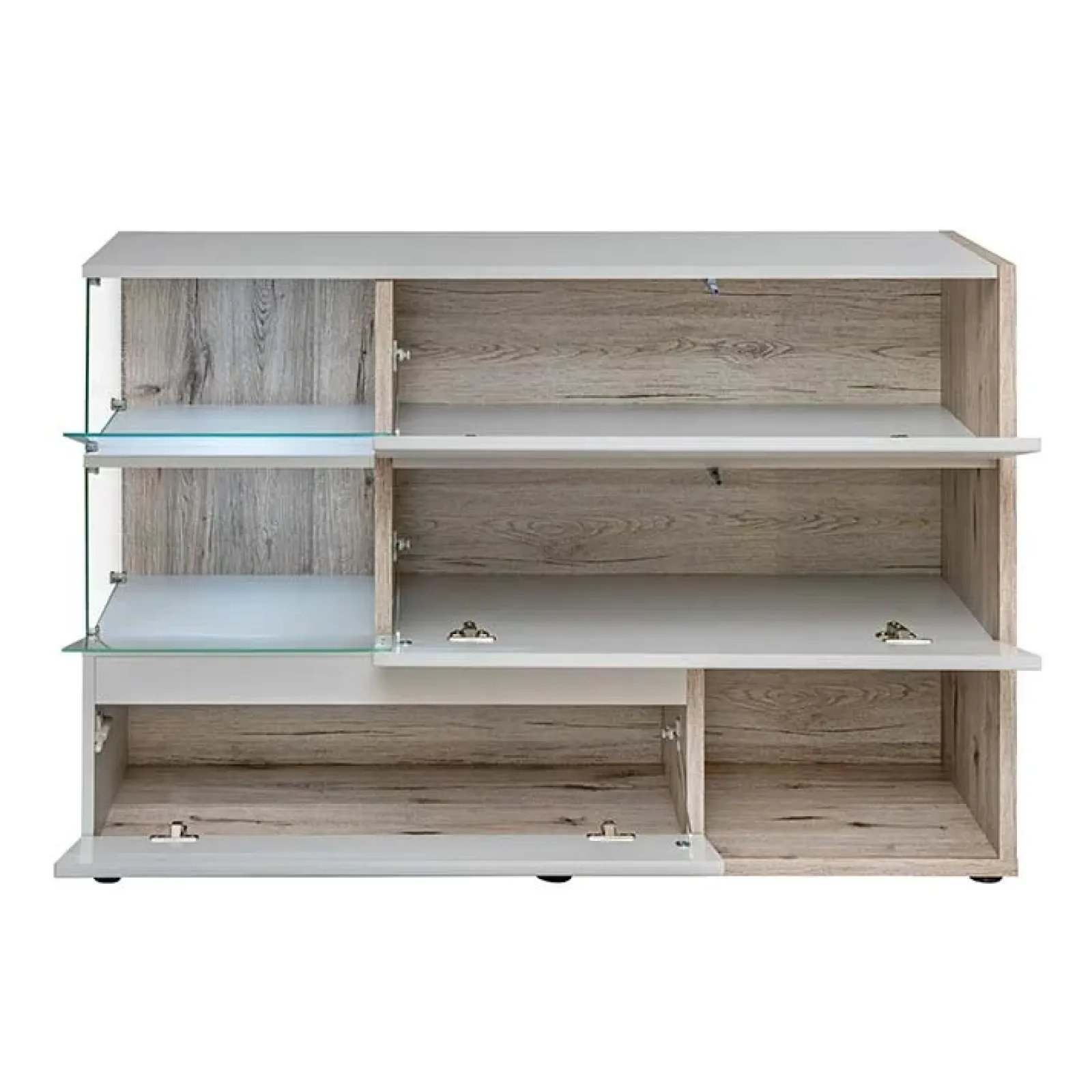 Garnero Arredamenti Credenze Moderne|Madie Moderne-Credenza 120x77h cm moderna quercia grigio opaco Oviedo Gihome® Grigio - Rovere