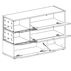 Garnero Arredamenti Credenze Moderne|Madie Moderne-Credenza 120x77h cm moderna rovere scuro bianco lucido Oviedo Gihome® Bianco Lucido - Wengè