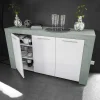 Garnero Arredamenti Credenze Moderne|Madie Moderne-Credenza 144x80h cm moderna soggiorno bianco cemento Zante