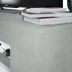 Garnero Arredamenti Credenze Moderne|Madie Moderne-Credenza 144x80h cm moderna soggiorno bianco cemento Zante