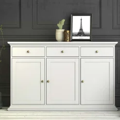 Garnero Arredamenti Mobili Arte Povera|Credenze Moderne-Credenza 143x92h cm shabby bianco opaco Avignon Gihome®